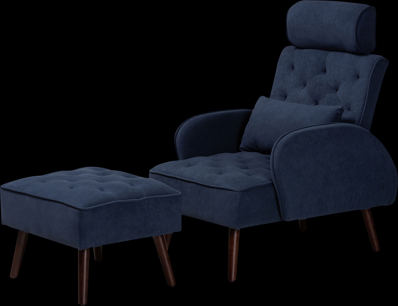 Halijen Navy Recliner and Ottoman Set - Thumbnail - Image 1