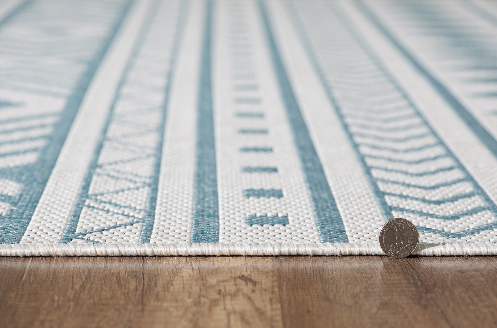 Halinora Ivory/Aqua 7'10 x 10'10 Indoor/Outdoor Rug - Thumbnail - Image 6