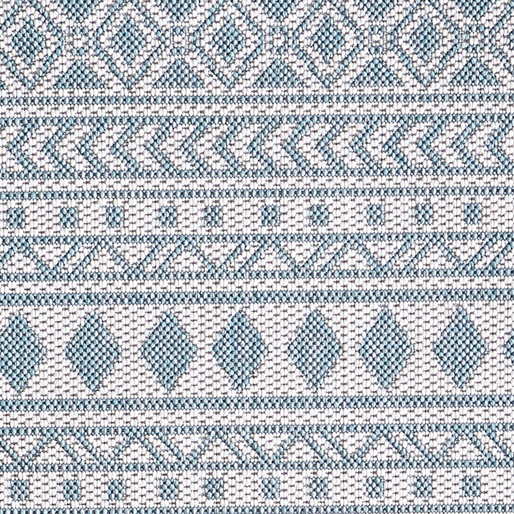 Halinora Ivory/Aqua 7'10 x 10'10 Indoor/Outdoor Rug - Thumbnail - Image 7