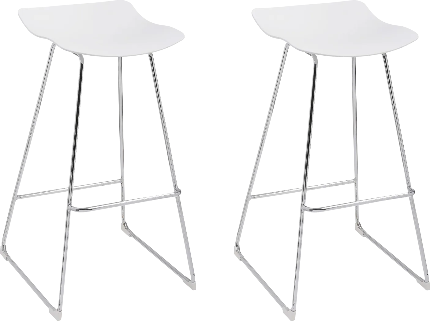 Hall Curve White Barstool, Set of 2 - Thumbnail - Image 2