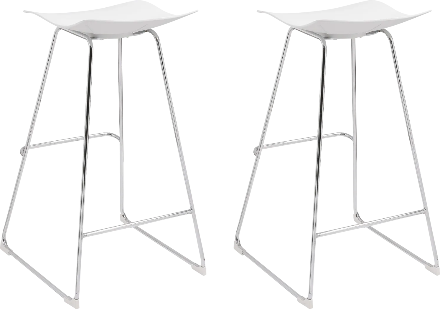 Hall Curve White Barstool, Set of 2 - Thumbnail - Image 4