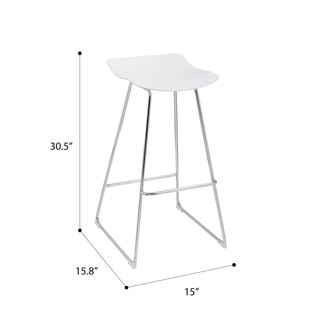 Hall Curve White Barstool, Set of 2 - Thumbnail - Image 5