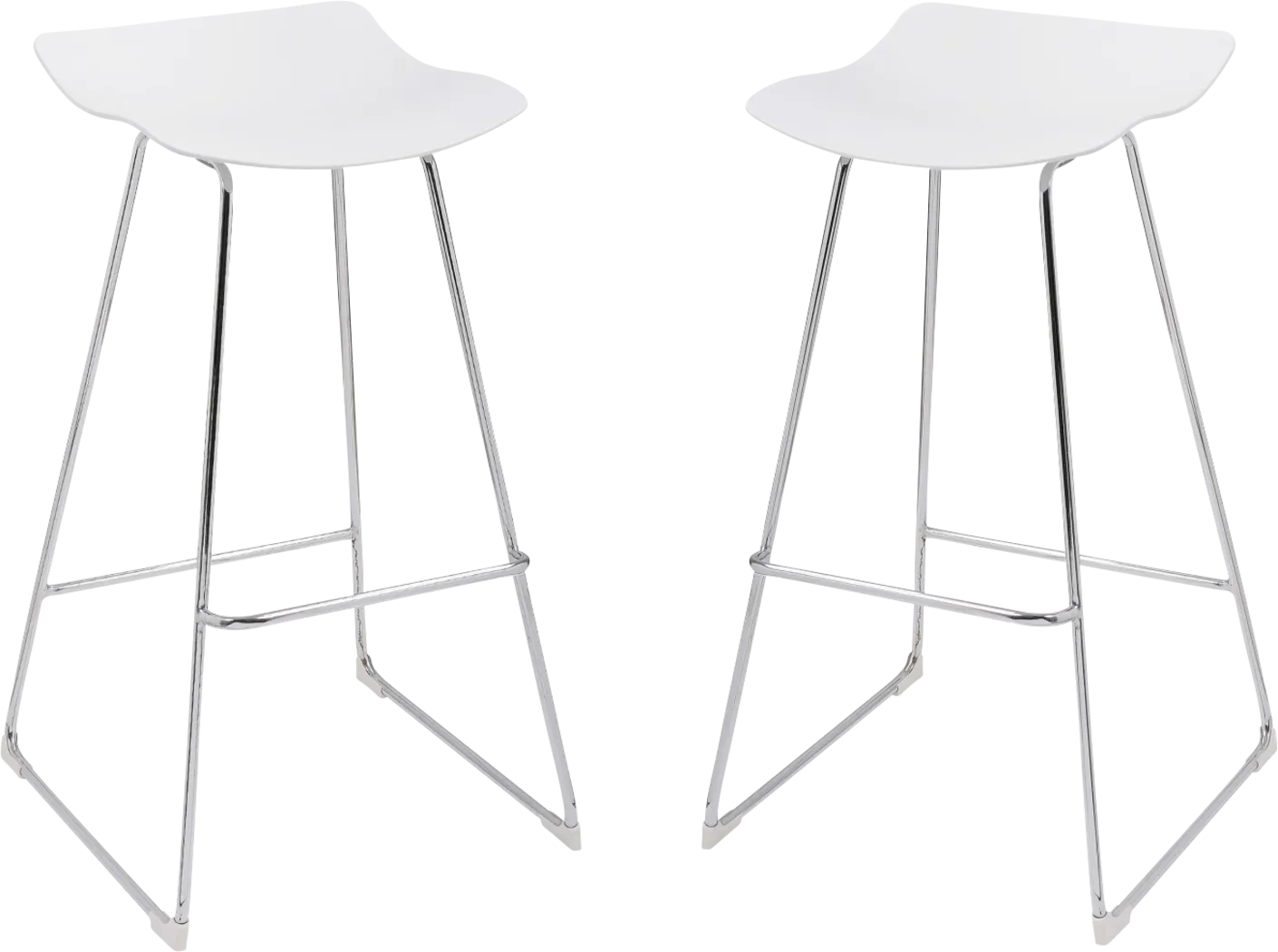 Hall Curve White Barstool, Set of 2 - Thumbnail - Image 1