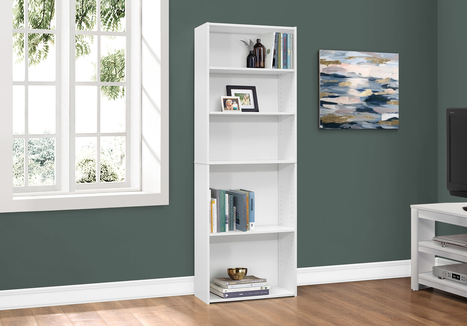 Hallbrook White Bookcase - Thumbnail - Image 2