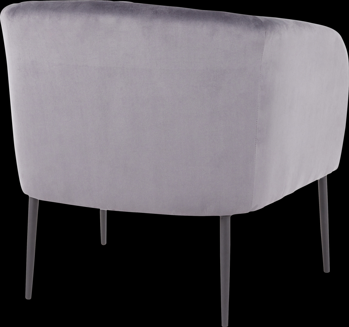 Halliard Gray Plush Accent Chair - Thumbnail - Image 2