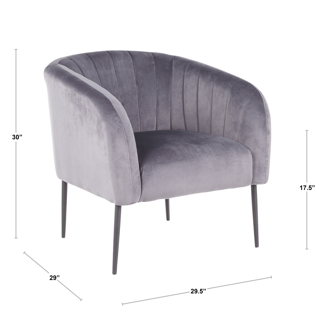 Halliard Gray Plush Accent Chair - Thumbnail - Image 3