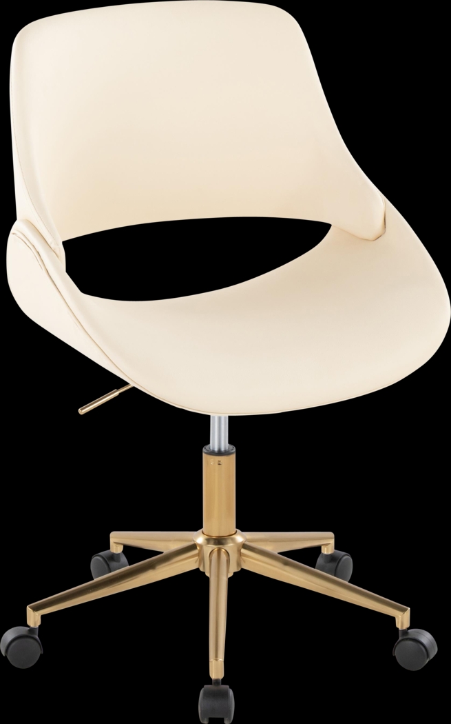 Halma II Cream Desk Chair - Thumbnail - Image 1