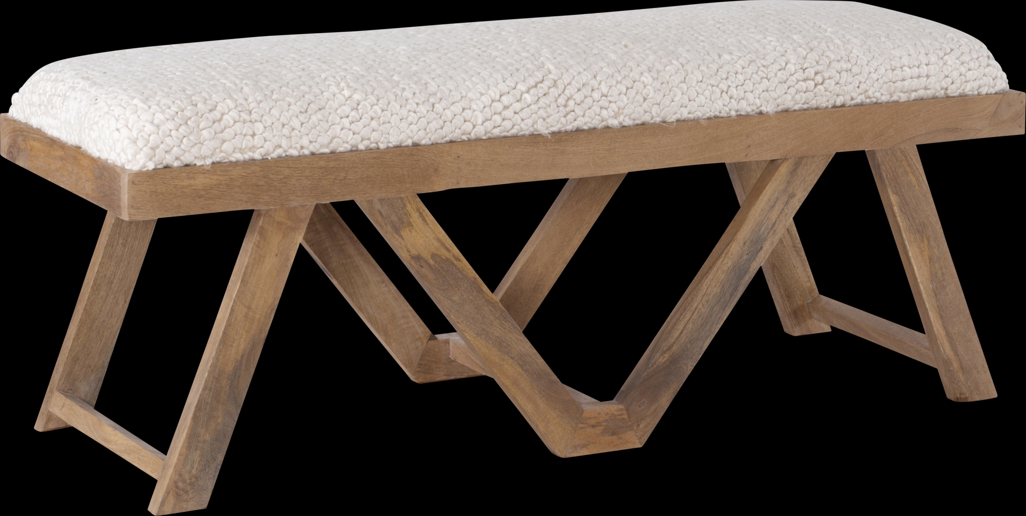 Halning Cream Accent Bench - Thumbnail - Image 1