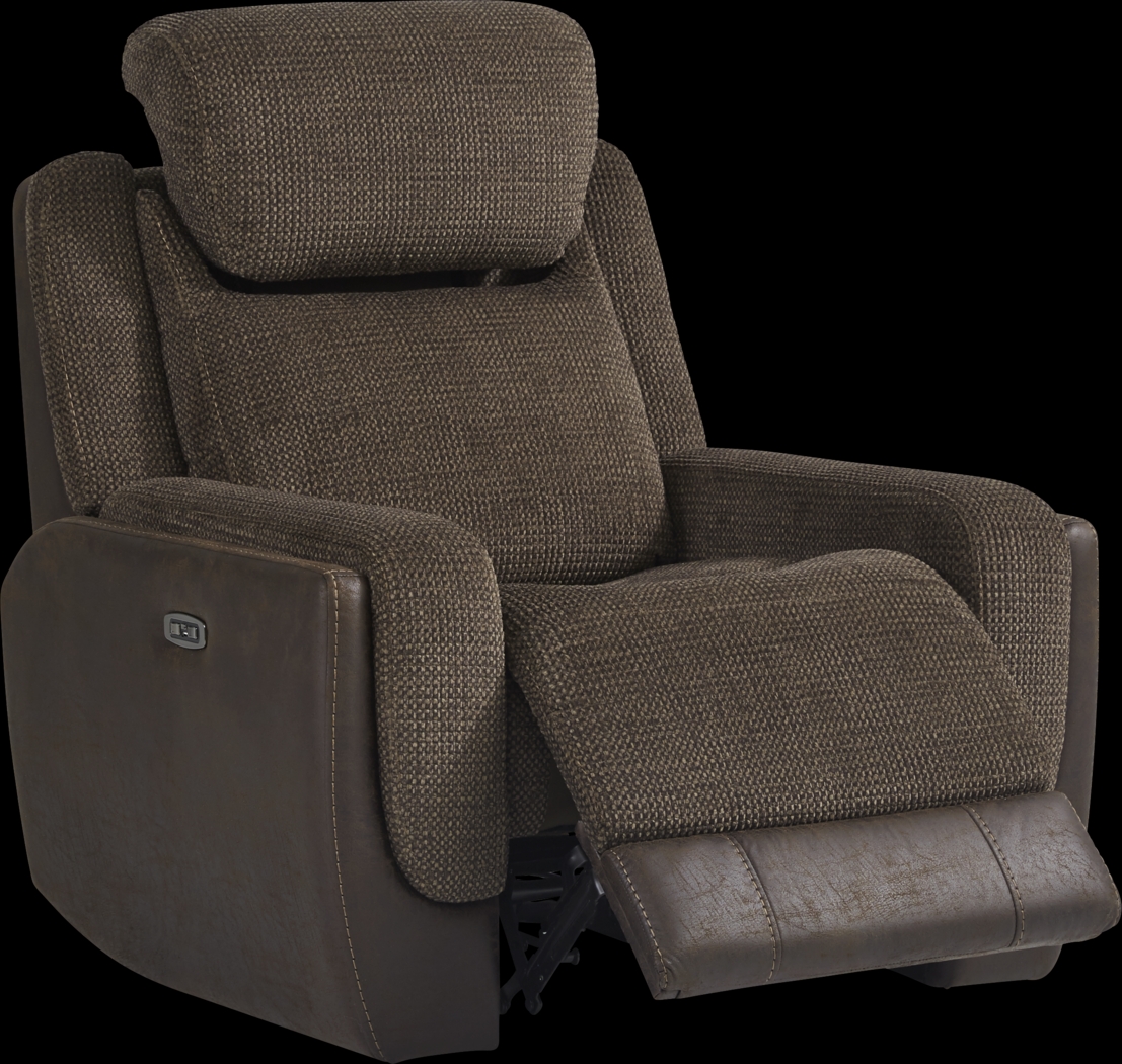 Halsted Brown Dual Power Recliner - Thumbnail - Image 2