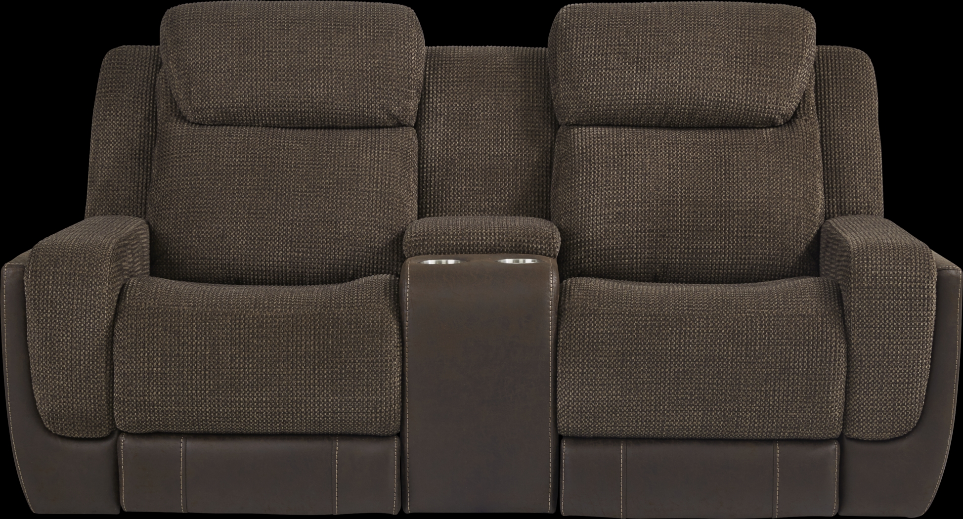 Halsted Brown Dual Power Reclining Console Loveseat - Thumbnail - Image 1