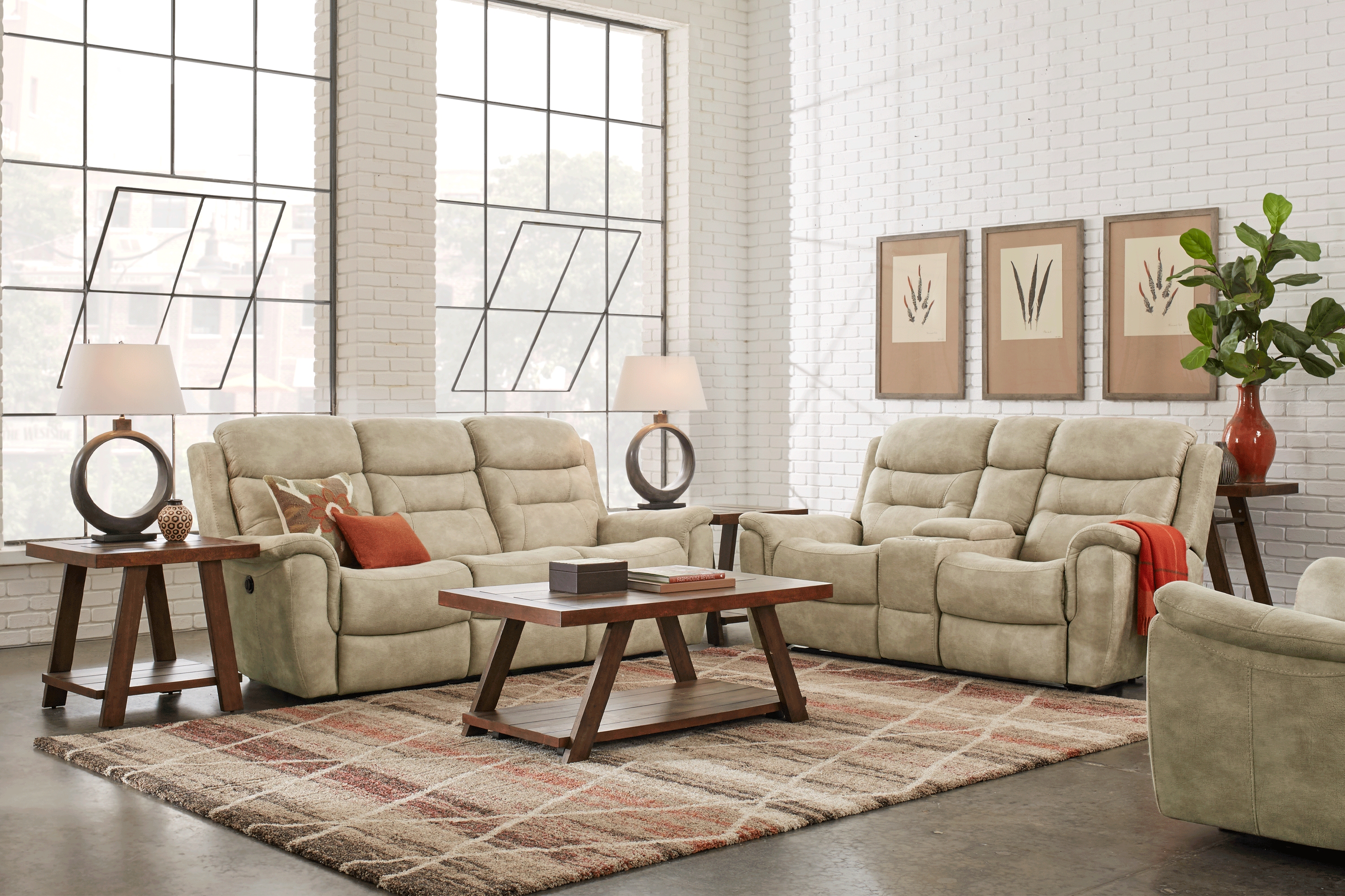 Halton Hills Sand Power Reclining Console Loveseat - Thumbnail - Image 2