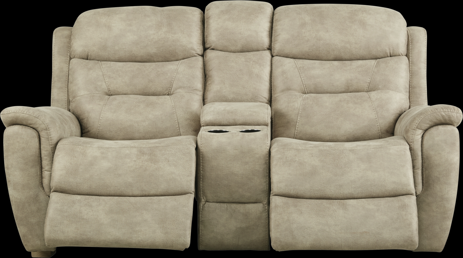 Halton Hills Sand Reclining Console Loveseat - Thumbnail - Image 1