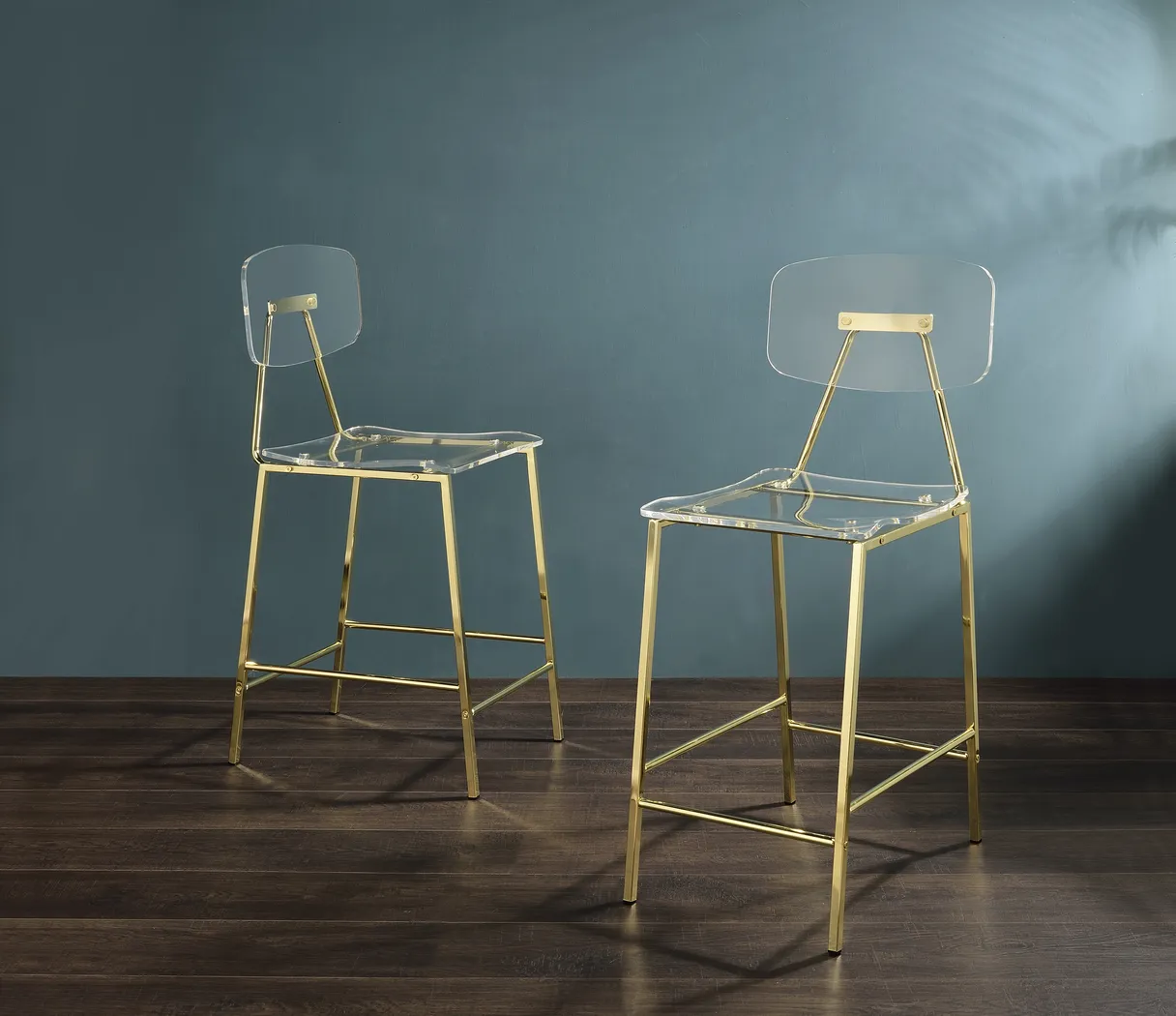 Hamdin I Clear Counter Height Stool, Set of 2 - Thumbnail - Image 3