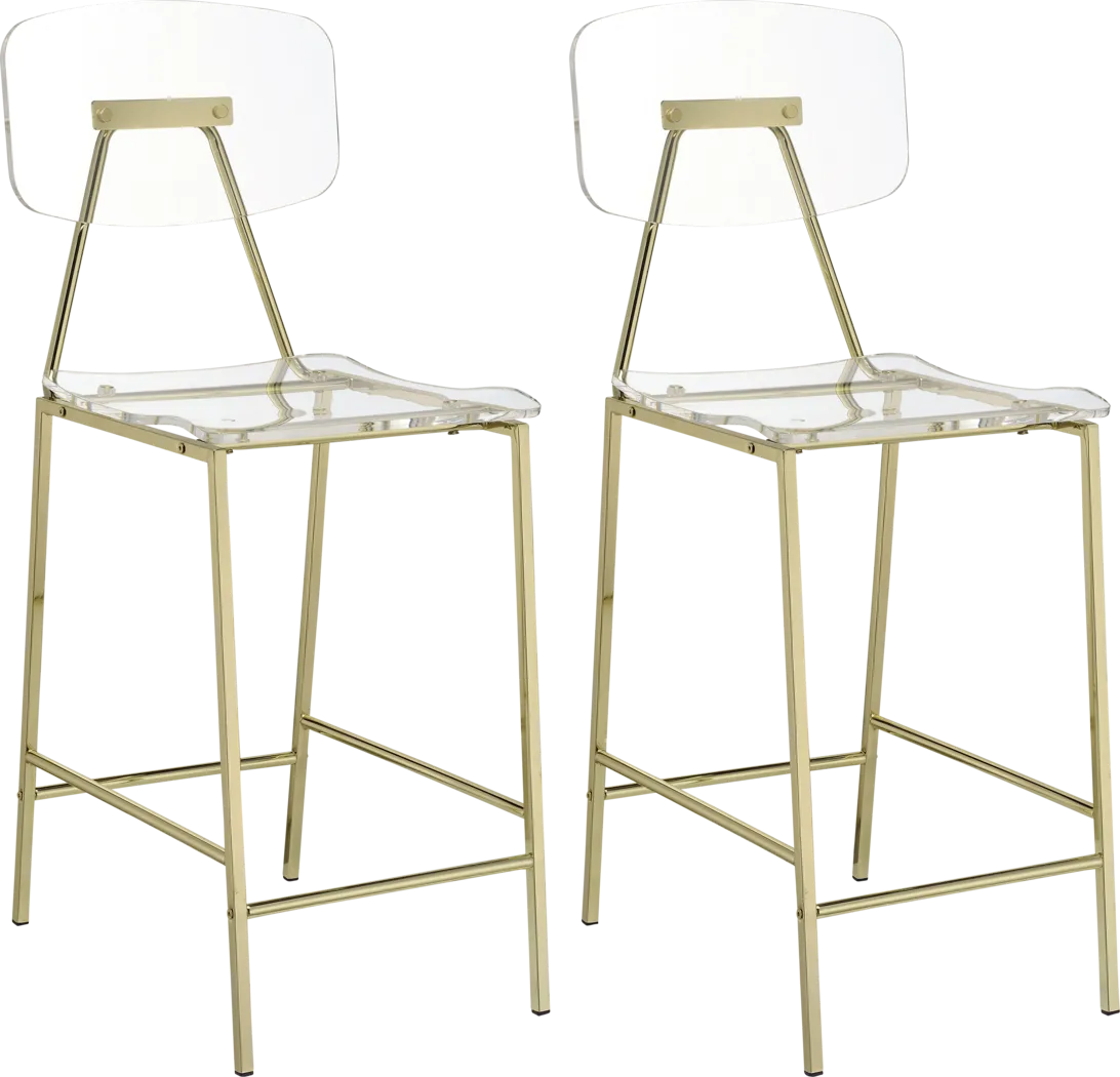 Hamdin I Clear Counter Height Stool, Set of 2 - Thumbnail - Image 1