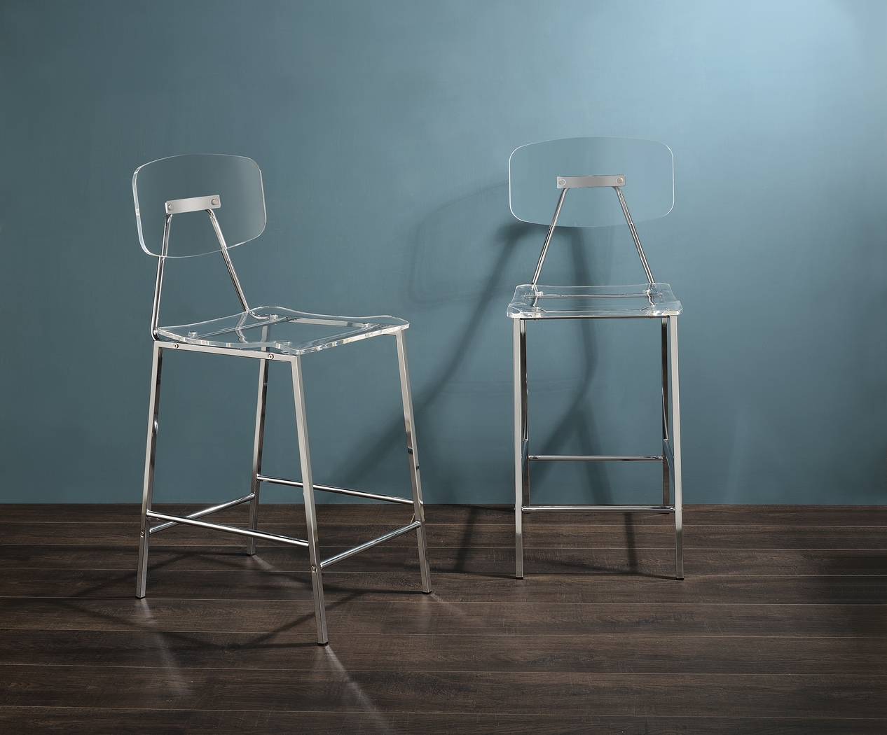 Hamdin II Clear Counter Height Stool, Set of 2 - Thumbnail - Image 2