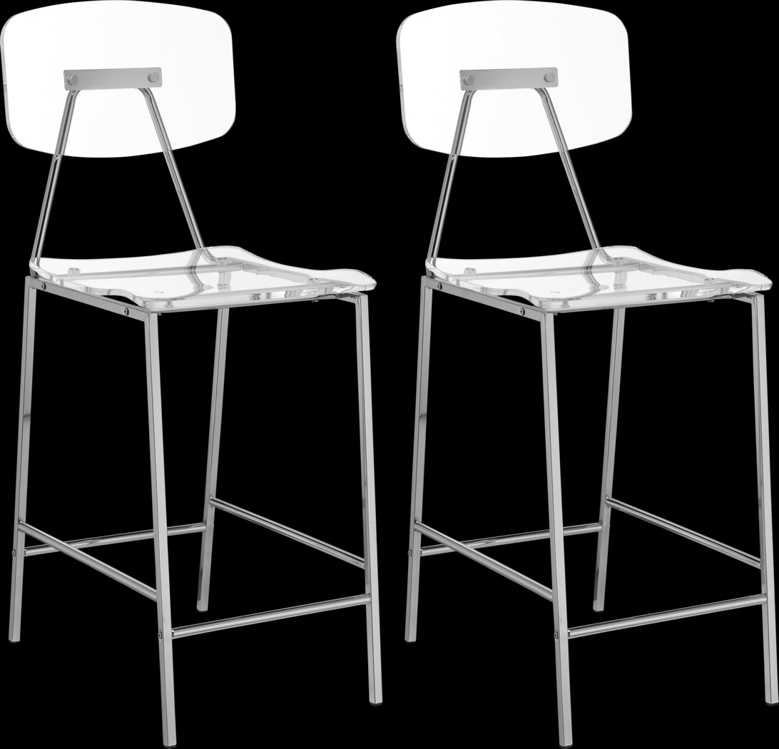 Hamdin II Clear Counter Height Stool, Set of 2 - Thumbnail - Image 1