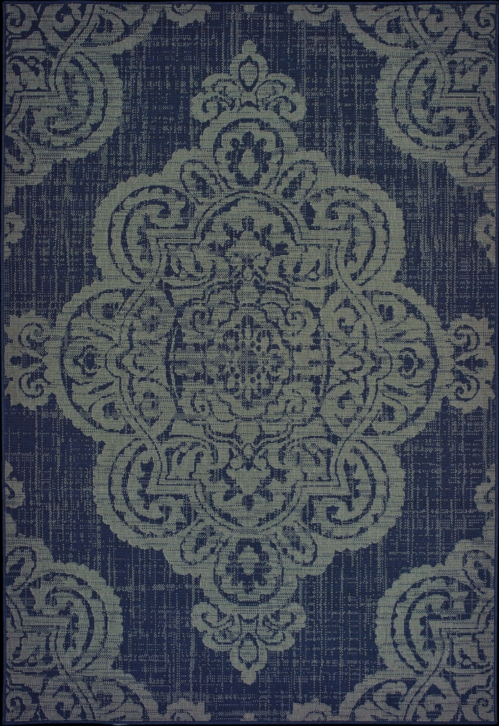 Hamiller Blue 6'7 x 9'6 Indoor/Outdoor Rug - Thumbnail - Image 1