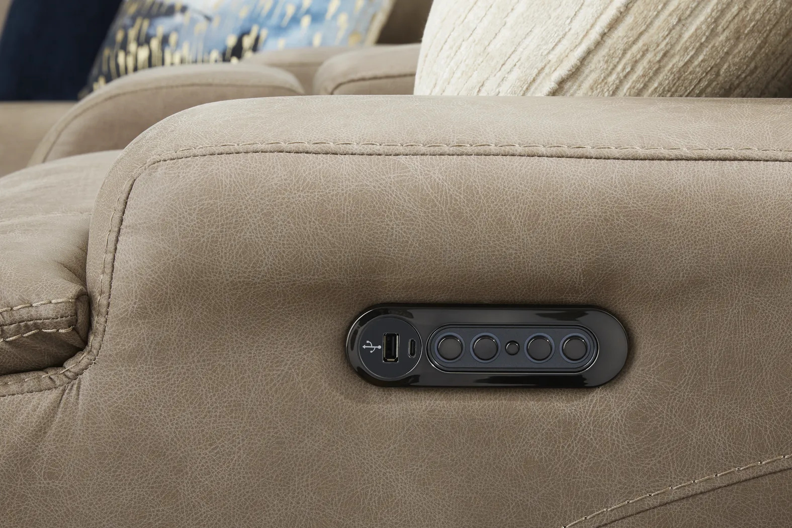 Hamilton Mushroom 6 Pc Dual Power Reclining Sectional Living Room - Thumbnail - Image 12