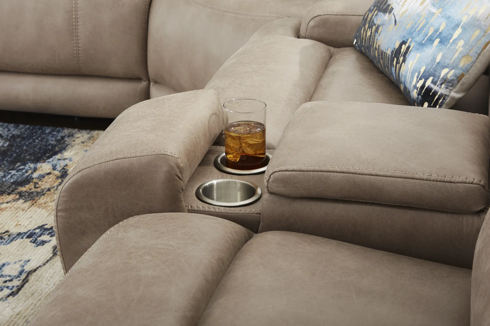 Hamilton Mushroom 6 Pc Dual Power Reclining Sectional Living Room - Thumbnail - Image 14