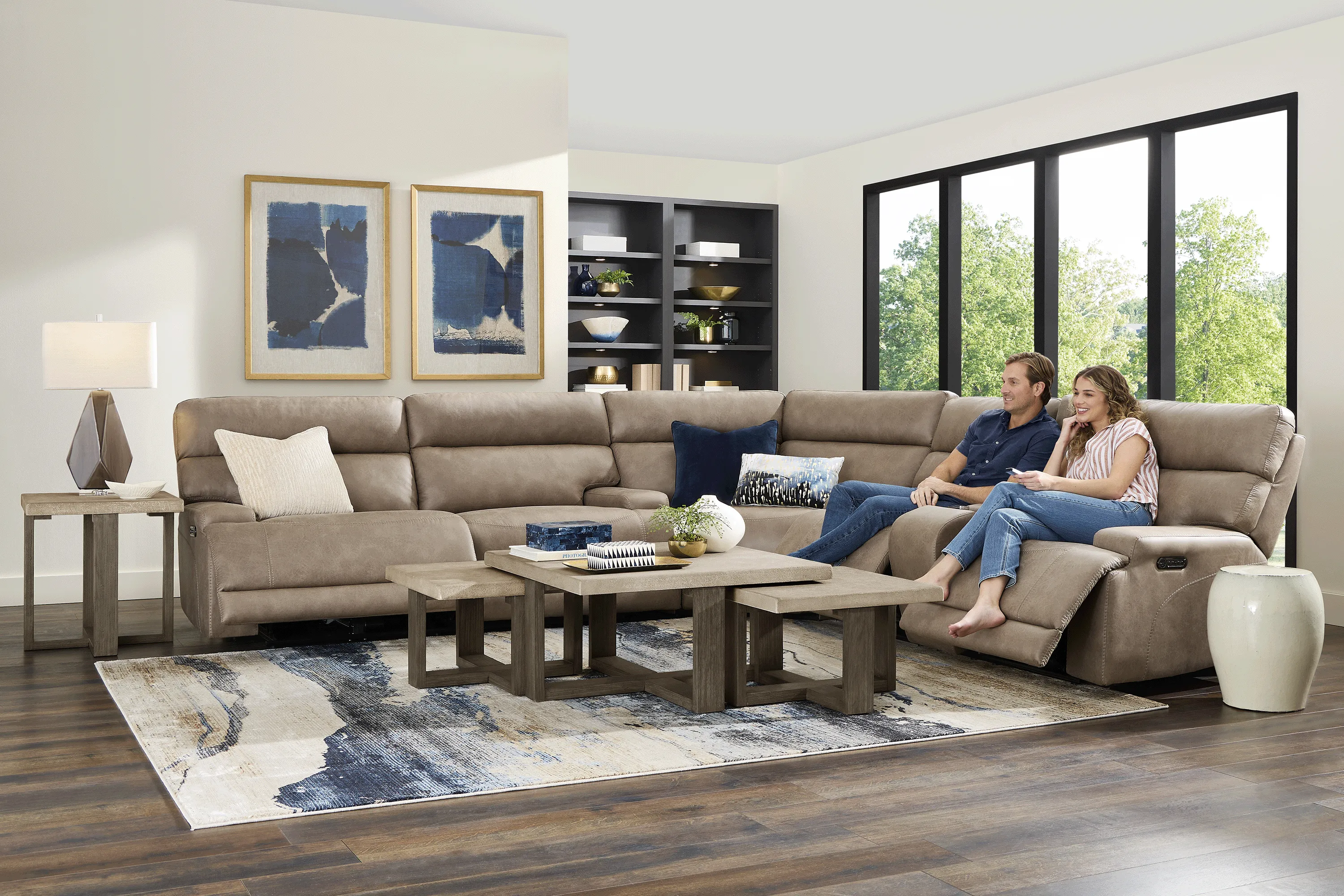 Hamilton Mushroom 3 Pc Dual Power Reclining Sectional - Thumbnail - Image 4