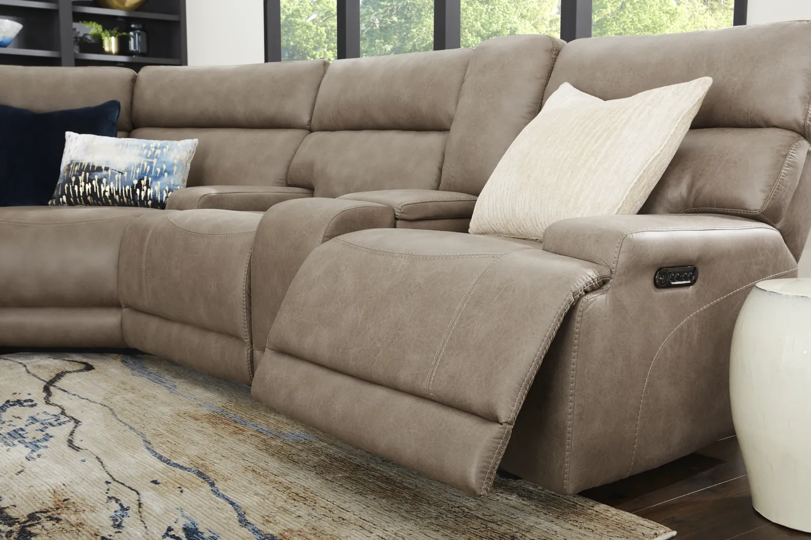 Hamilton Mushroom 6 Pc Dual Power Reclining Sectional Living Room - Thumbnail - Image 6