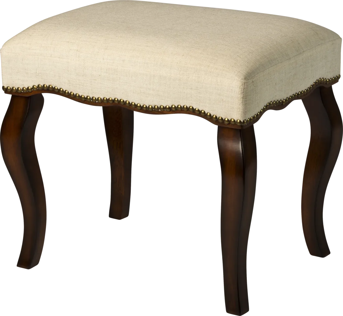 Hamilton Place Cream Vanity Stool - Thumbnail - Image 1