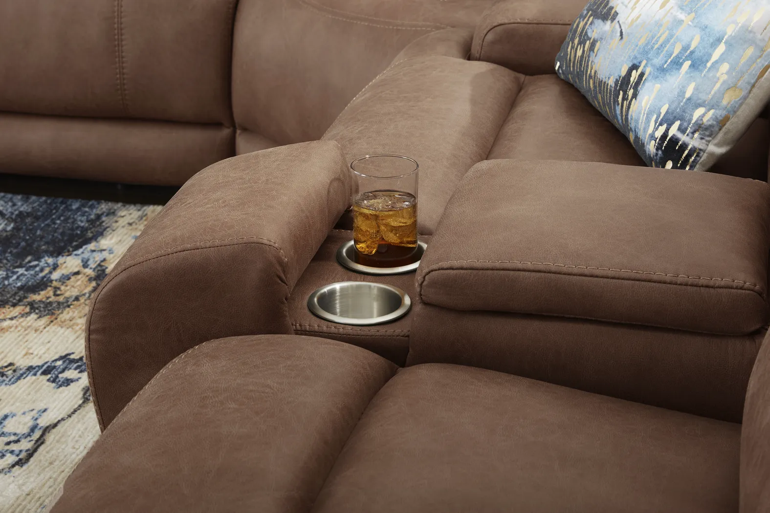 Hamilton Tobacco 6 Pc Dual Power Reclining Sectional Living Room - Thumbnail - Image 14