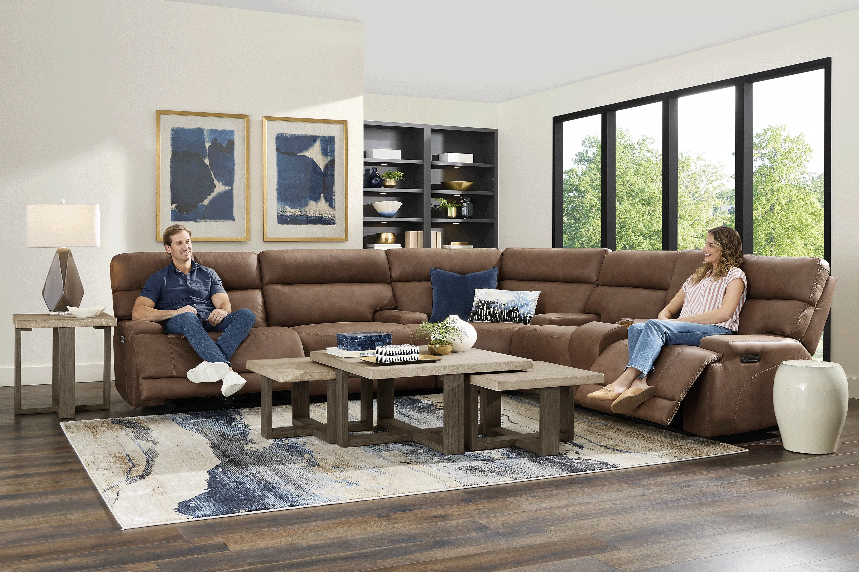 Hamilton Tobacco 3 Pc Dual Power Reclining Sectional - Thumbnail - Image 4