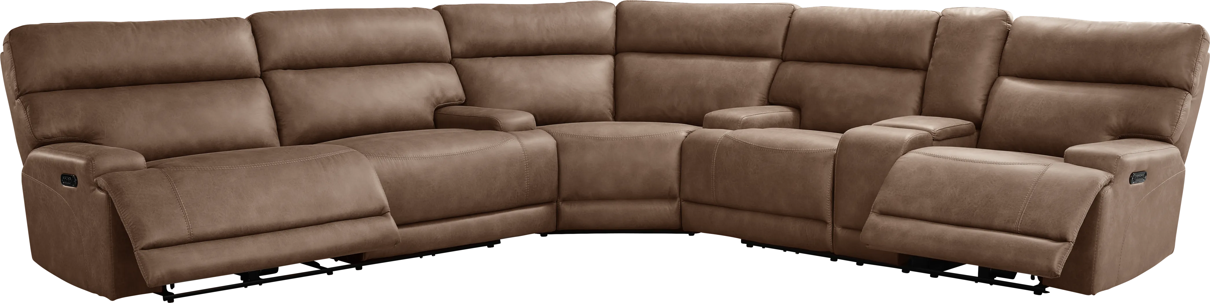 Hamilton Tobacco 3 Pc Dual Power Reclining Sectional - Thumbnail - Image 1
