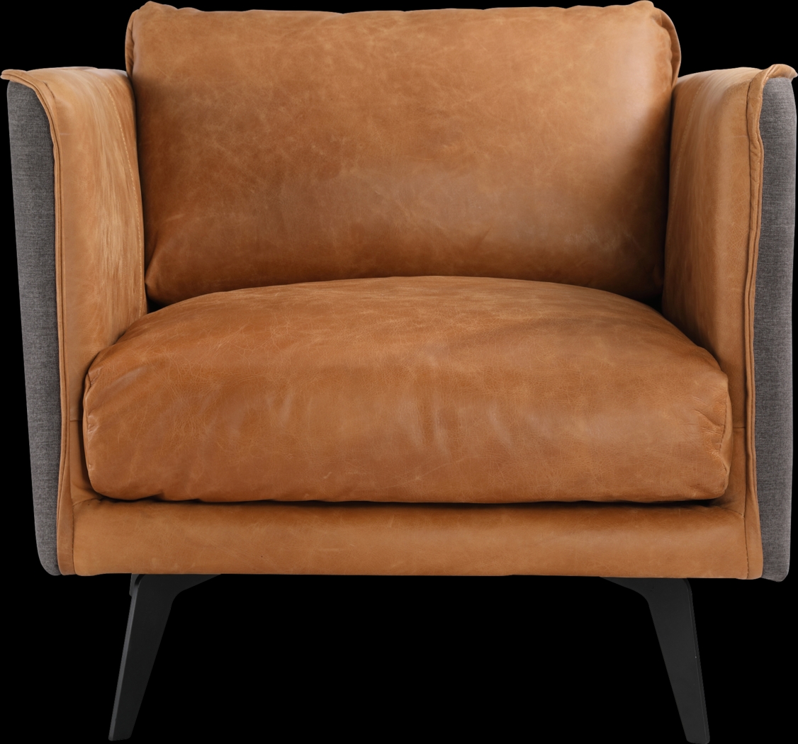 Hamor Orange Leather Accent Chair - Thumbnail - Image 2