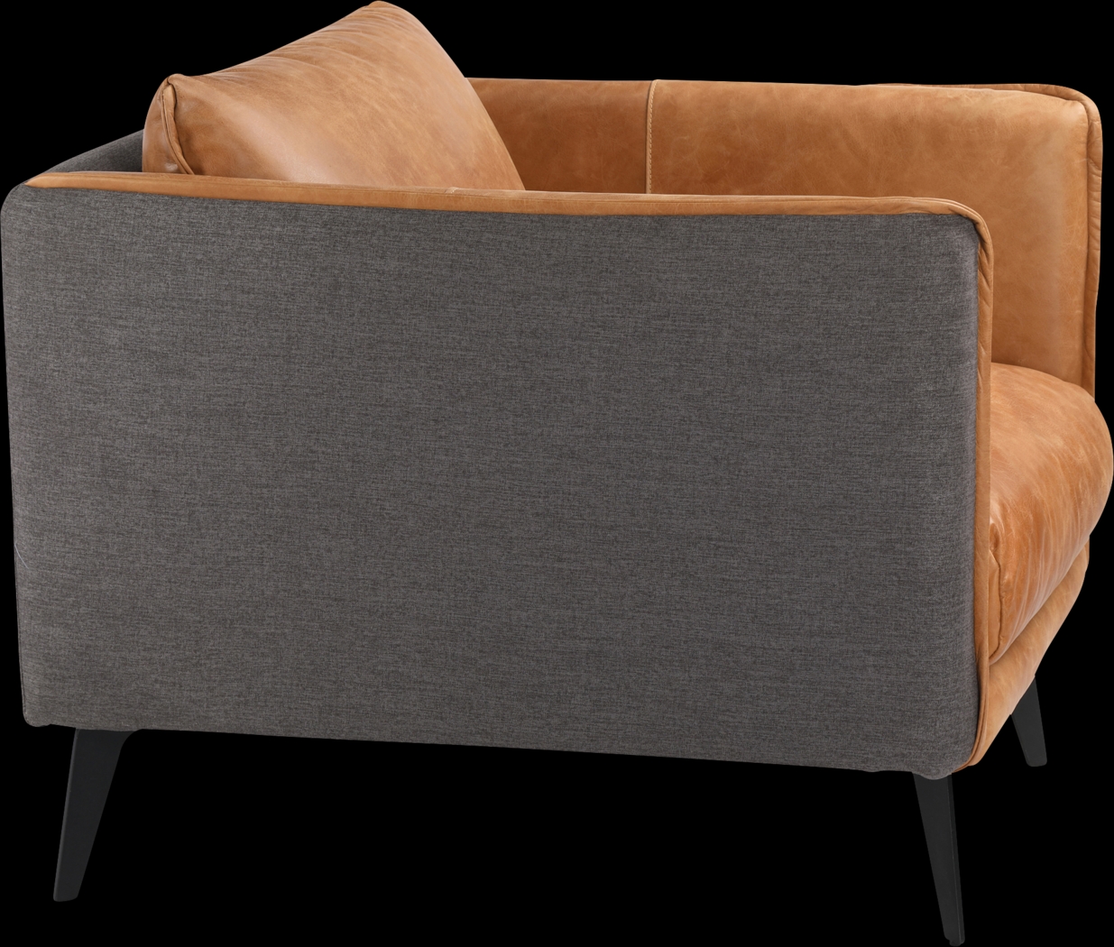 Hamor Orange Leather Accent Chair - Thumbnail - Image 3