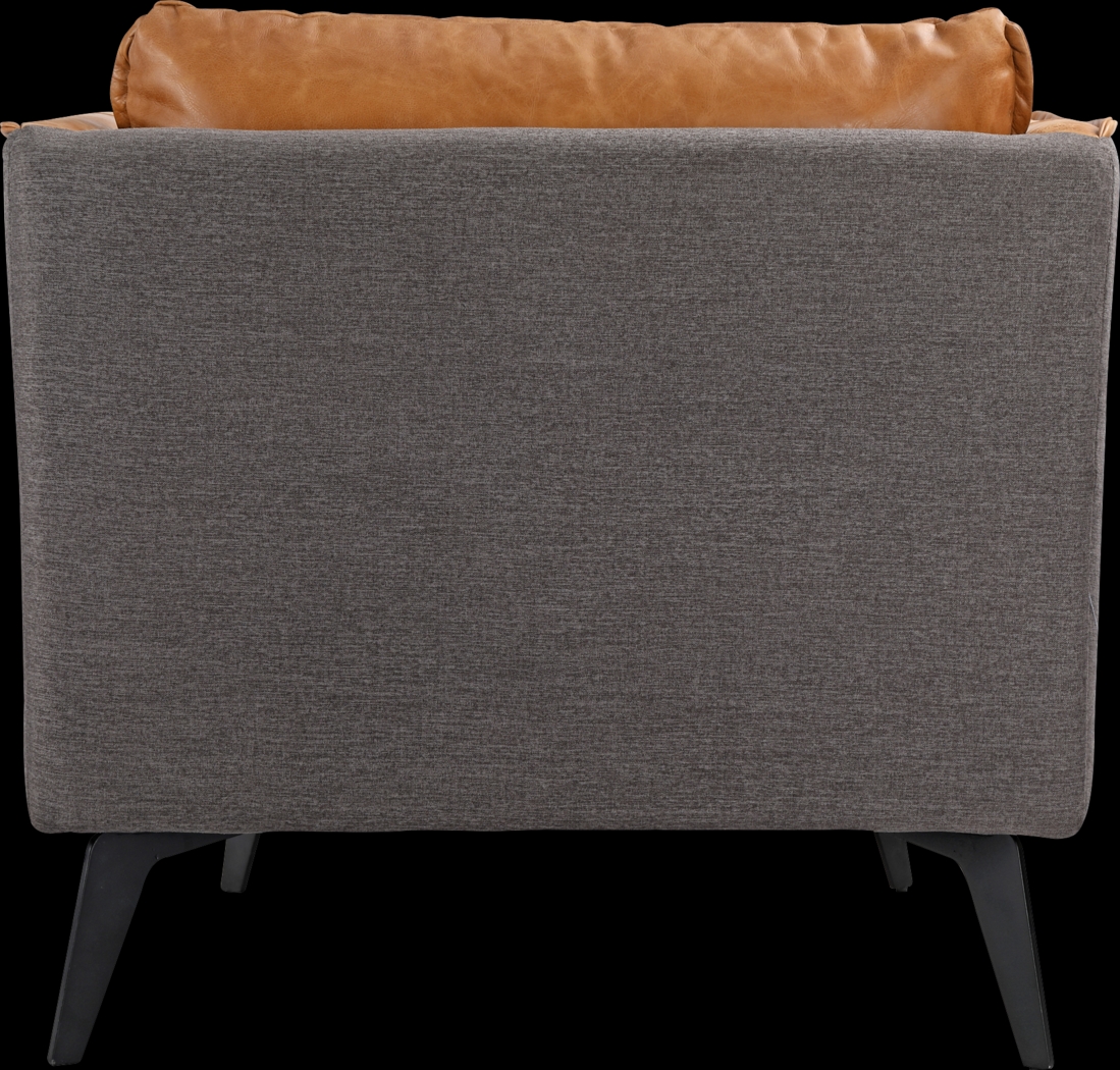 Hamor Orange Leather Accent Chair - Thumbnail - Image 4