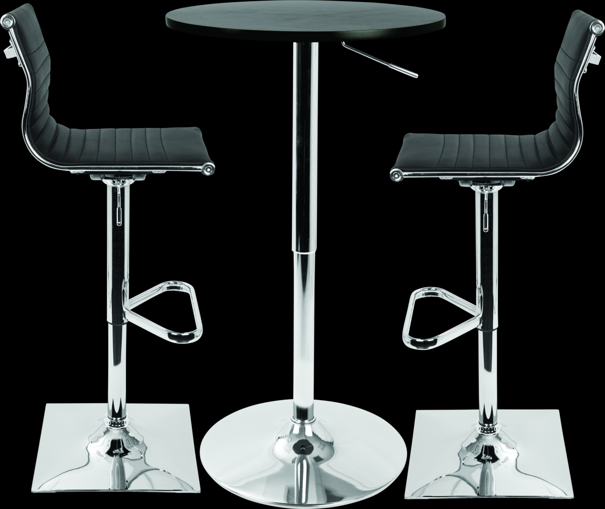 Hampden Black 3 Pc Bar Height Dining Set - Thumbnail - Image 2