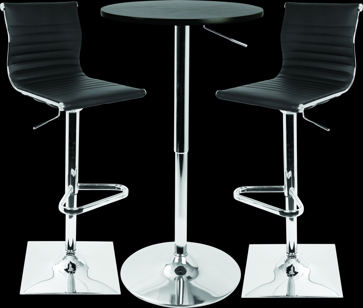 Hampden Black 3 Pc Bar Height Dining Set - Thumbnail - Image 1