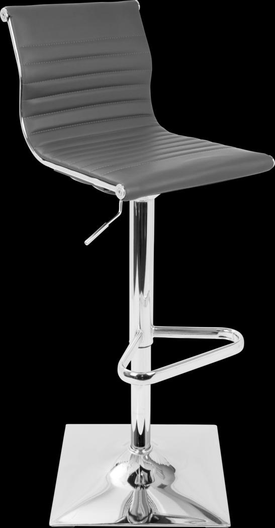 Hampden Gray Chrome Adjustable Swivel Barstool - Thumbnail - Image 1