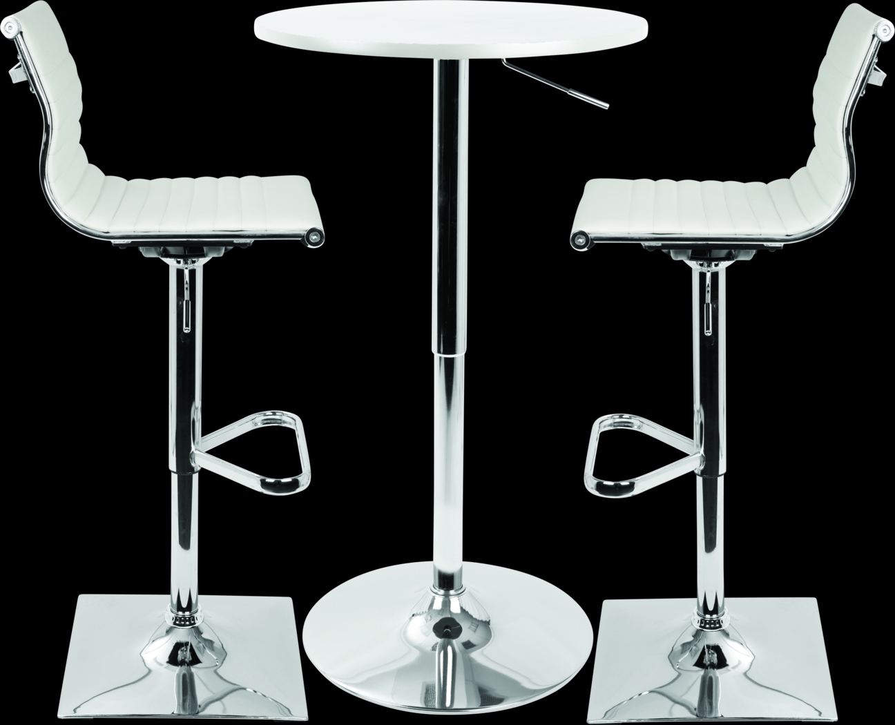 Hampden White 3 Pc Bar Height Dining Set - Thumbnail - Image 2