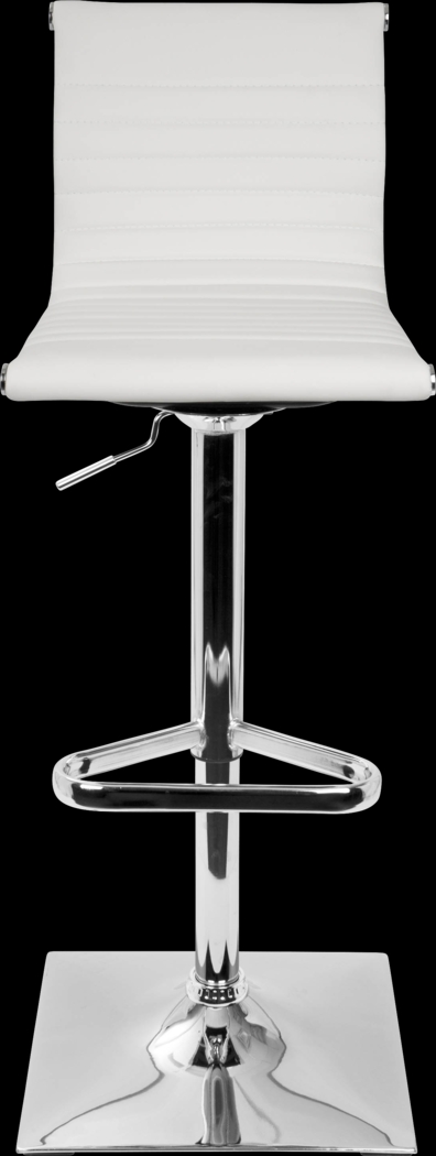 Hampden White Chrome Adjustable Swivel Barstool - Thumbnail - Image 2