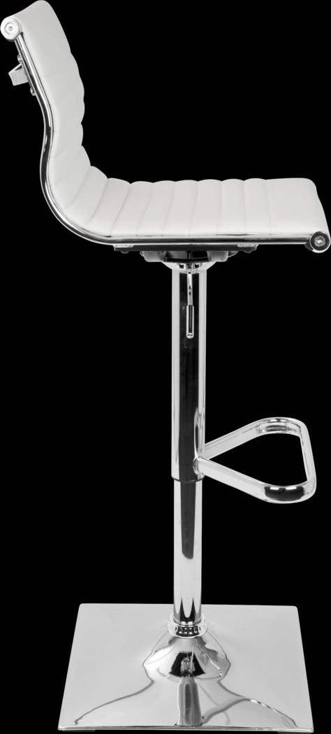 Hampden White Chrome Adjustable Swivel Barstool - Thumbnail - Image 3