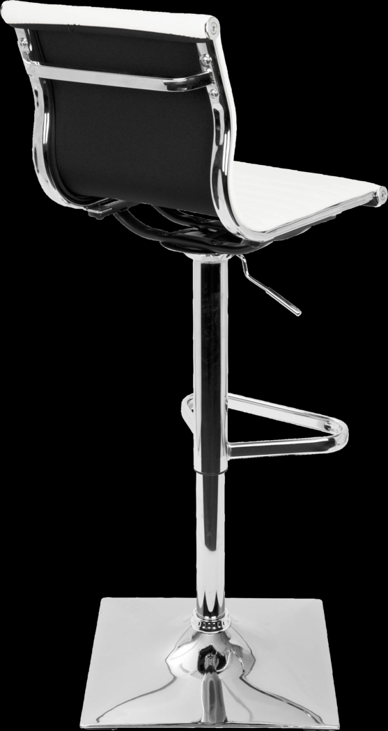 Hampden White Chrome Adjustable Swivel Barstool - Thumbnail - Image 4