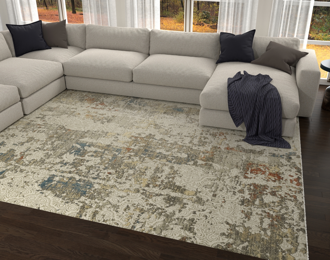 Hampnia Ivory 7'10 x 10'10 Rug - Thumbnail - Image 2