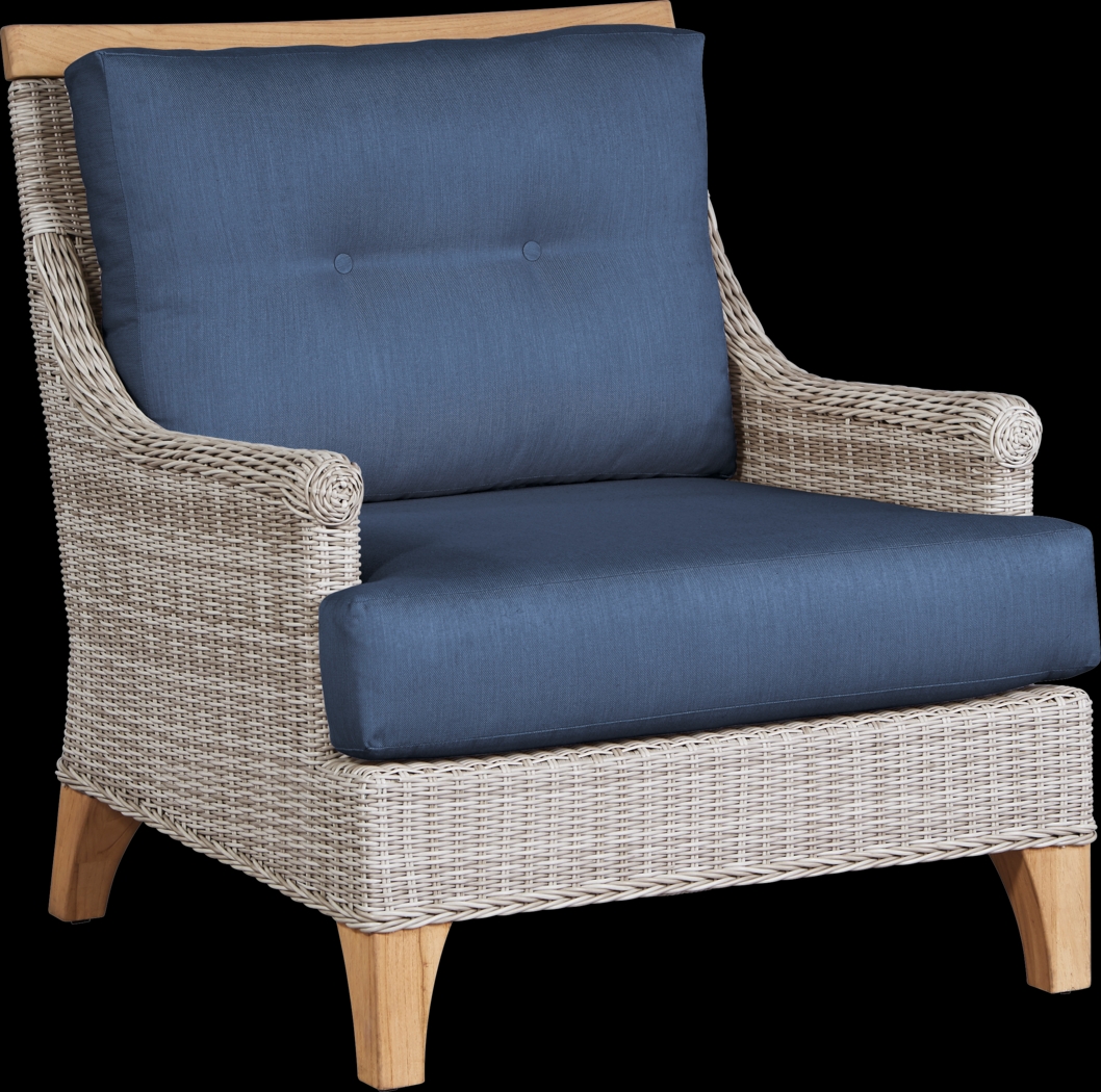 Cindy Crawford Home Hamptons Cove Gray 4 Pc Outdoor Seating Set with Denim Cushions - Thumbnail - Image 3