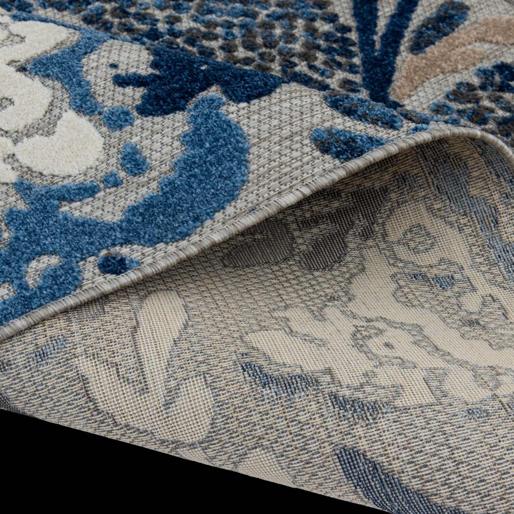 Hanaa Gray/Blue 5'3 x 7' Indoor/Outdoor Rug - Thumbnail - Image 11