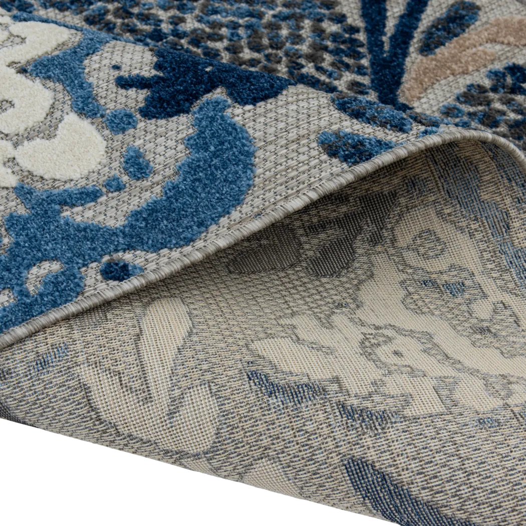 Hanaa Gray/Blue 7'10 x 9'10 Indoor/Outdoor Rug - Thumbnail - Image 11