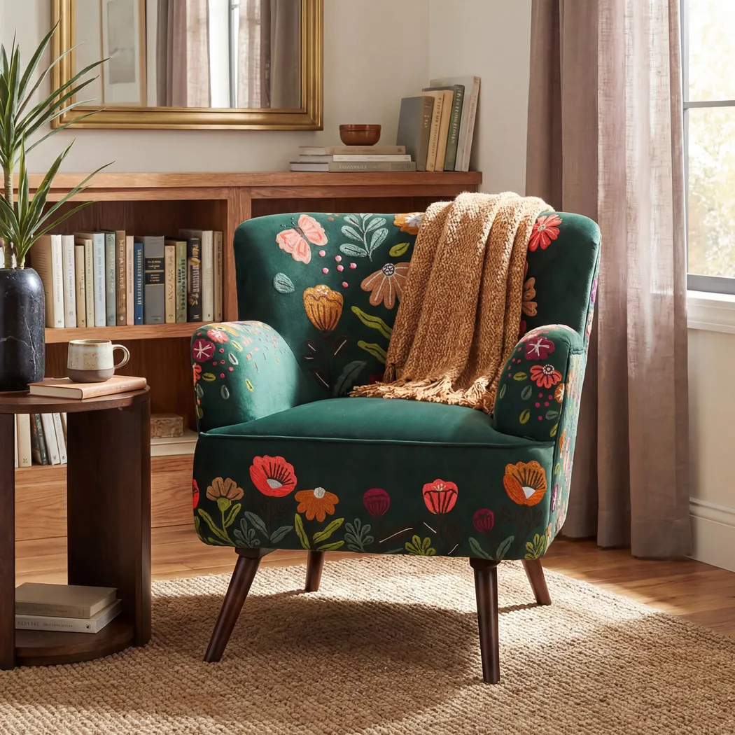 Hancana Green Accent Chair - Thumbnail - Image 2