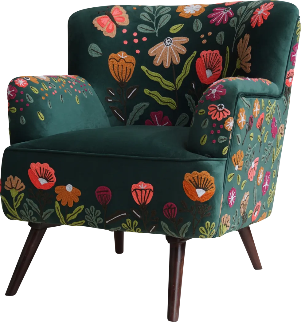 Hancana Green Accent Chair - Thumbnail - Image 4