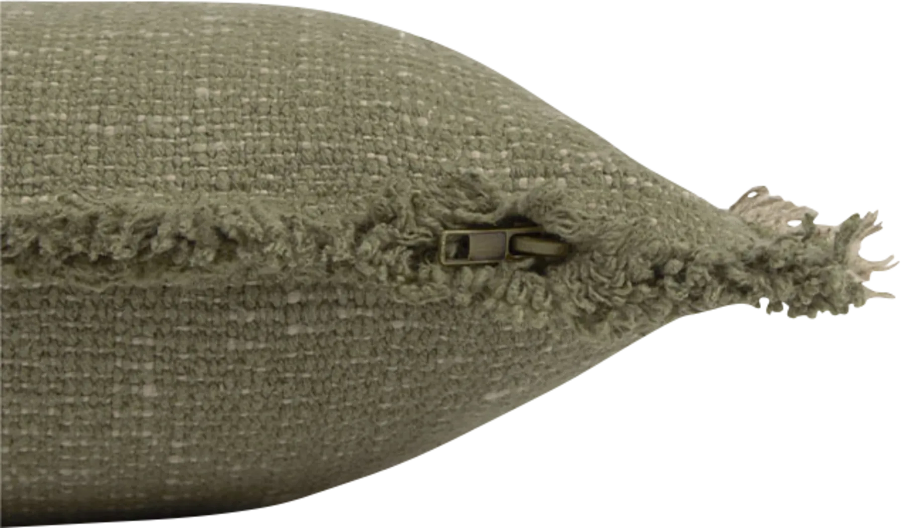 Handloom Green/Beige Lumbar Pillow - Thumbnail - Image 4