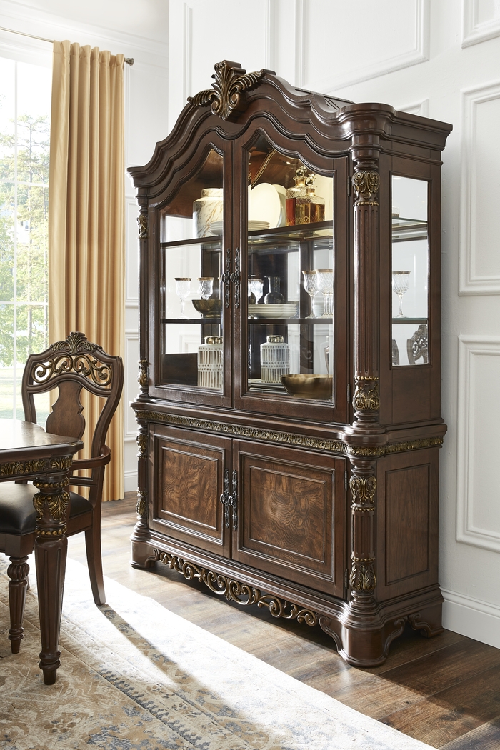 Handly Manor Tobacco 2 Pc China Cabinet - Thumbnail - Image 4