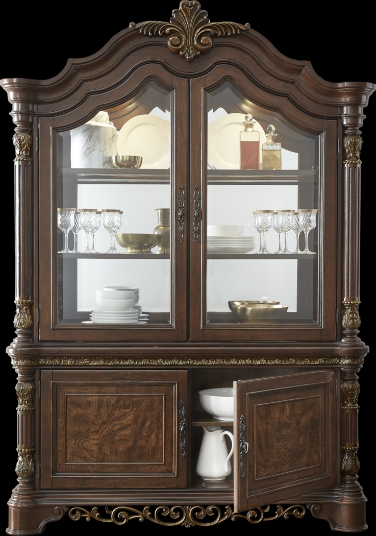 Handly Manor Tobacco 2 Pc China Cabinet - Thumbnail - Image 1