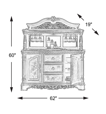 Dimension Image. Please refer to the Dimension Tab on this page for dimension details.
