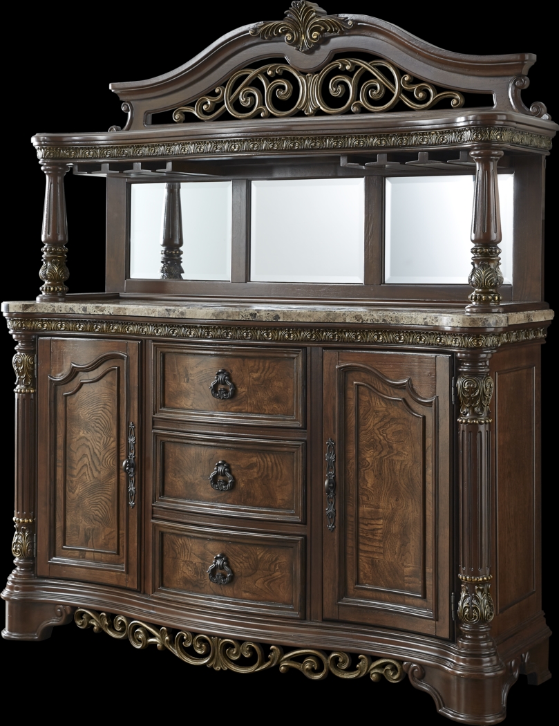 Handly Manor Pecan 7 Pc Upholstered Rectangle Dining Room - Thumbnail - Image 6